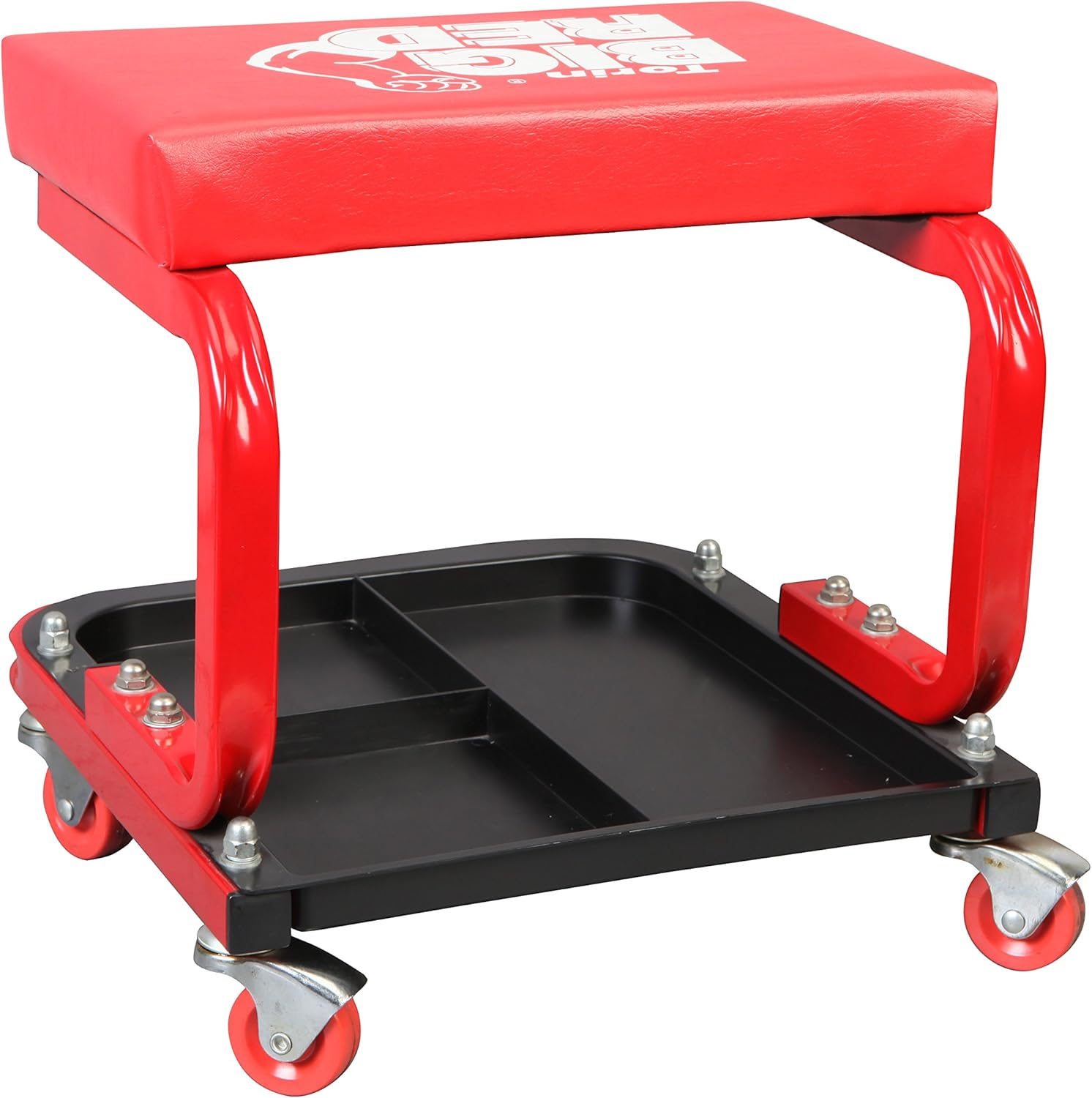 Torin TR6300 Red Rolling Creeper Garage/Shop Seat: Padded Mechanic Stool with Tool Tray: Automotive
