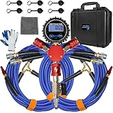MILADO 4 Tire Inflation Deflation System with Portable Carrying Case | 155" Wheelbase 4 Way Tire Inflator, Digital Pressure Gauge for Jeep Truck SUV Off Road Adventures