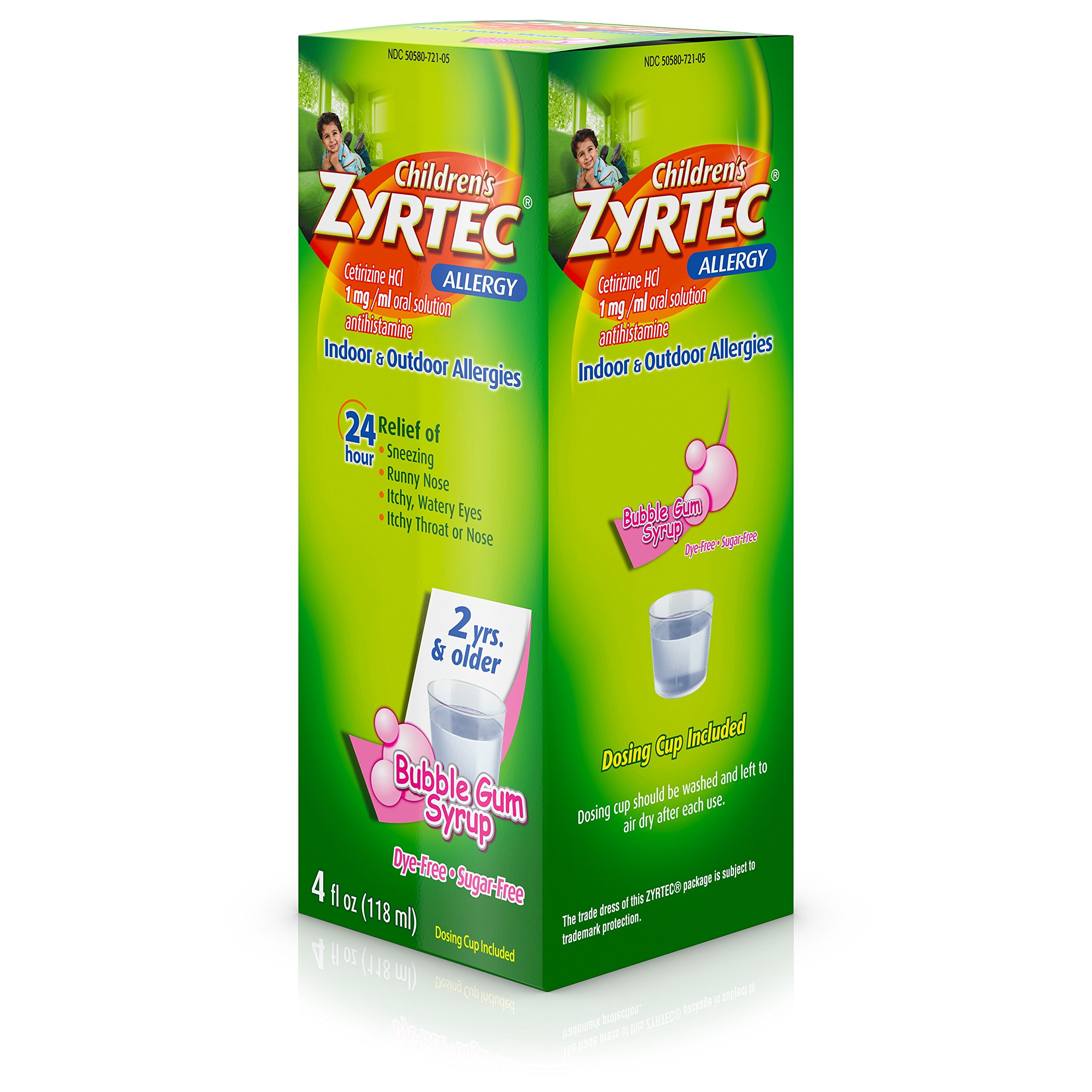 Zyrtec 24 Hr Children’s Allergy Syrup with Cetirizine, Dye & Sugar
