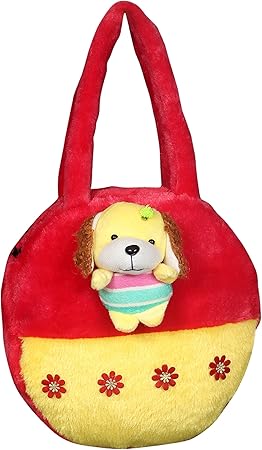 Tickles Beautiful Dog Hand Purse Soft Stuffed for Kids 4 litres
