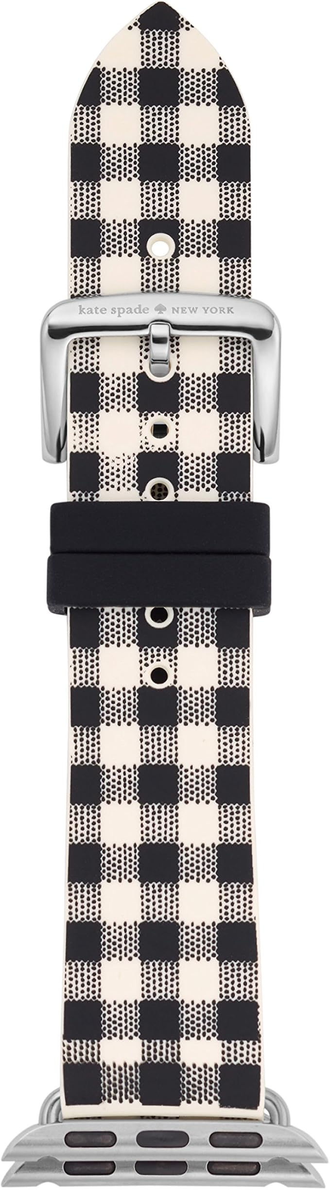 kate spade new york 25mm Apple Watch Band, Black and White Silicone