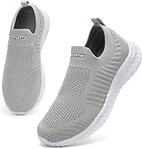 HKR Slip On Trainers Womens Memory Foam Lightweight Grey UK 5