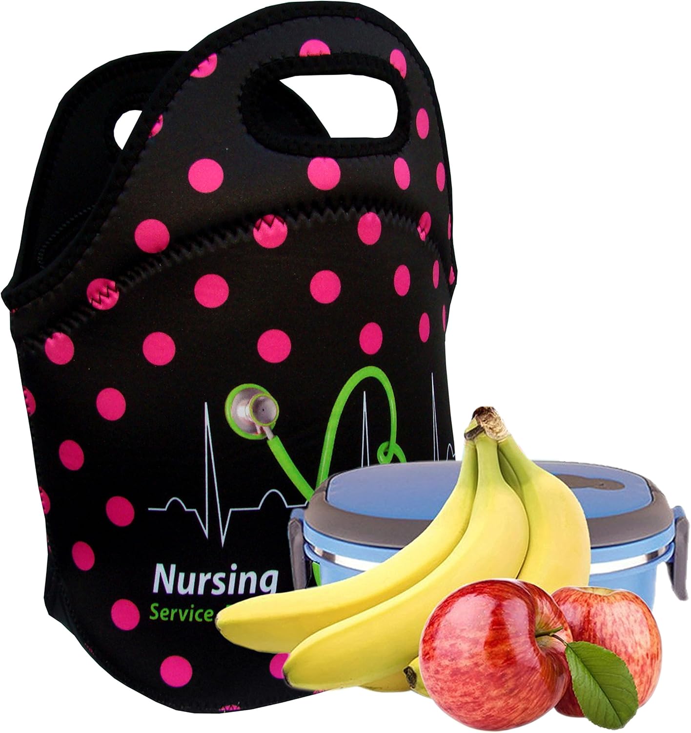 Amazon Com Stylish Nurse Gifts For Women And Men Ultra Insulated Neoprene Nurses Lunch Tote Bag Perfect Birthday And Graduation Gift By Eatrite Black Fuchsiadot Kitchen Dining