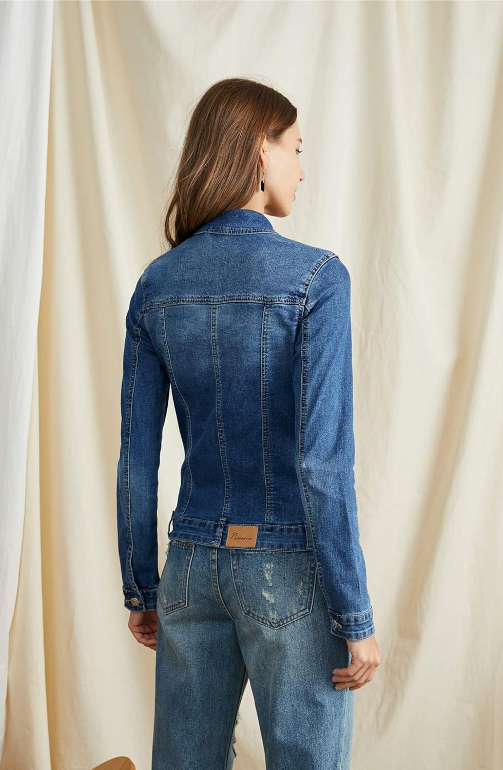 lightweight long denim jacket
