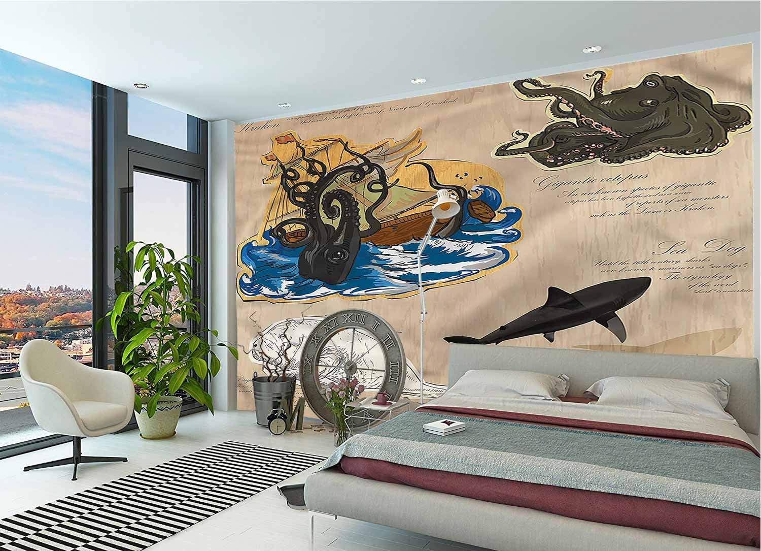 LCGGDB Mystic Large Wall Mural,Sea Monsters