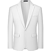MAGE MALE Men's One Button Blazer Casual Solid Color Suit Jacket Slim Fit Lightweight Sport Coats Blazers