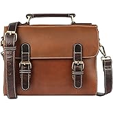 Genuine Leather Crossbody Bag for Men and Women | 11 Inch Handmade Satchel Purse with Adjustable Strap & Push Lock | Stylish Everyday Shoulder Bag