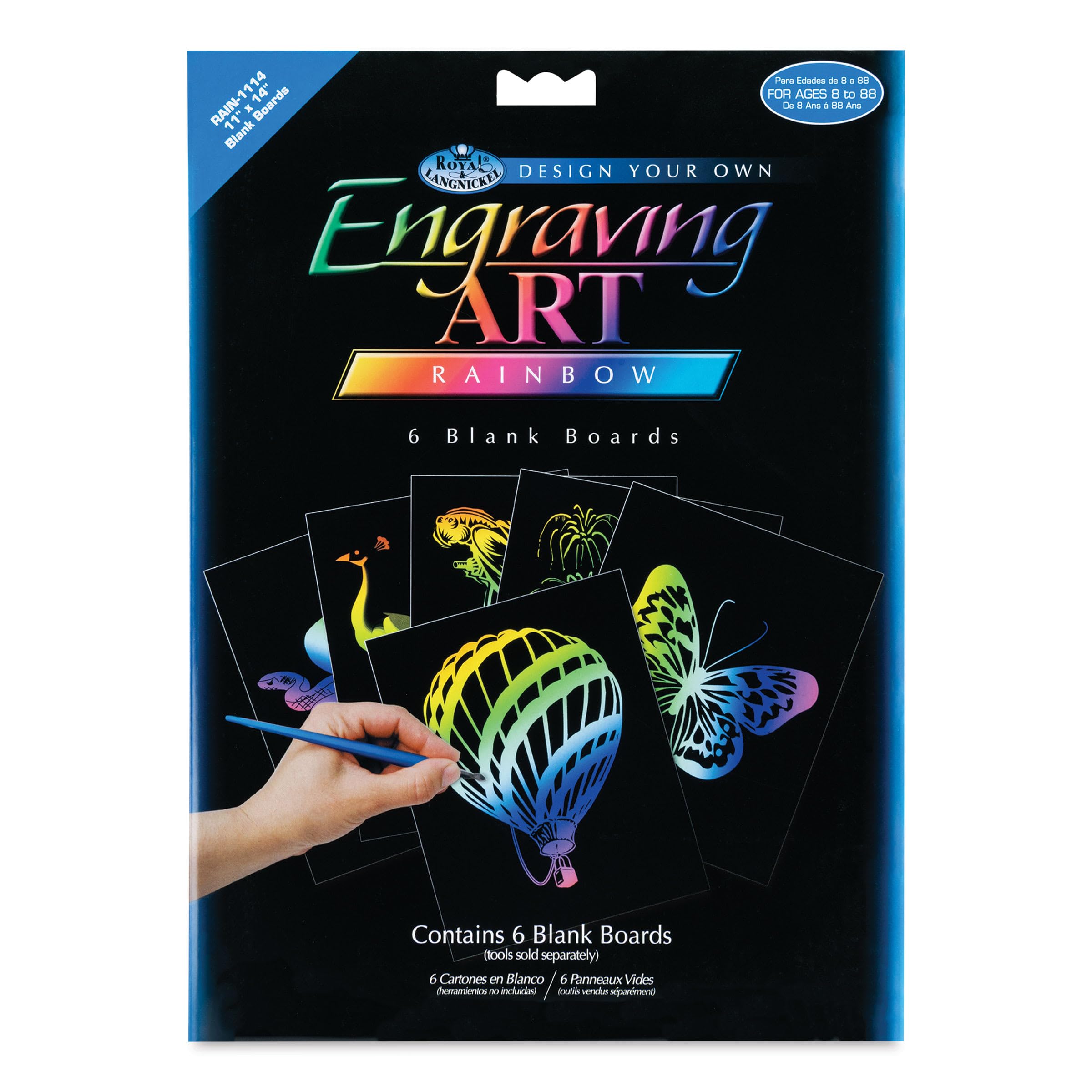 Royal & Langnickel Engraving Art Rainbow 11 x 14 inch Blank Board (Pack of 6)