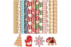 Tintnut Christmas HTV Heat Transfer Vinyl -12 Sheets 12 x 10 inch Biscuit Alphabets Red Dot Patterned HTV Bears Iron on Vinyl Mutilcolor Vinyl Sheets for Tshirts DIY for Cricut or Silhoutte Cameo
