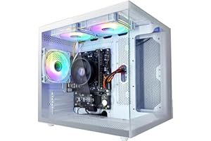 suevery Desktop PC Ryzen7 5700G 8Cores 3.8G(Up to 4.6G Integrated AMD Radeon Graphics),Nvme SSD 1TB,16G DDR4 RAM,WiFi 6,Pre Built Gaming Towers Computer White