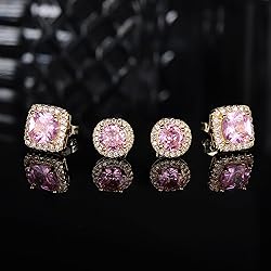 Hayoso Cubic Zirconia Stud Earrings for Women Men