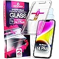 Defenslim Screen Protector compatible with iPhone 14 Plus (2Pack), Easy Auto-Align Install Kit, 6.7" Tempered Glass, 9H Hardness, Ultra HD Clear, Case Friendly, EasyShield