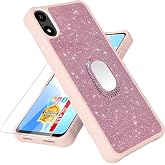 Compatible with Foxx FOXXD A67L Case [with Tempered Glass Screen Protector][Mirror Ring][Glitter Powder] for AriVoice A67L Leather Phone Case