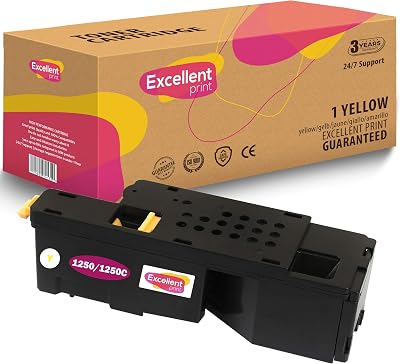 Excellent Print Yellow Toner for Dell 1250c 1350cnw C1765 C1760 High Yield