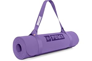 Extra Thick Yoga Mat for Women – TPE 10 mm-Thick Non-Slip Yoga Mat & Nylon Mat Strap – Men’s Fitness & Workout Mats for Home Gym – 26 x 74 In. Indoor-Outdoor Meditation & Exercise Mats by PowX