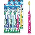 Gum Monsterz Kids' Toothbrush, Ultra Soft, Suction Base, Ages 5+, Colour Varies, Pack of 6 Single toothbrushes, 902A