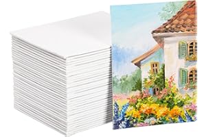 Tosnail 36 Packs 5" x 7" Artist Painting Canvas Panels, White Blank Stretched Canvas, Canvas Board, Small Paint Canvases for 