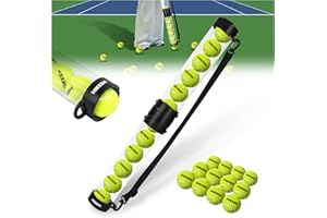 Hikeen Durable Tennis Ball Pick up Tube with 6/12 Tennis Balls,Quick Pickup & Storage Tennis Ball Tube with Shoulder Strap for Tennis Accessories - Includes 6/12 Balls