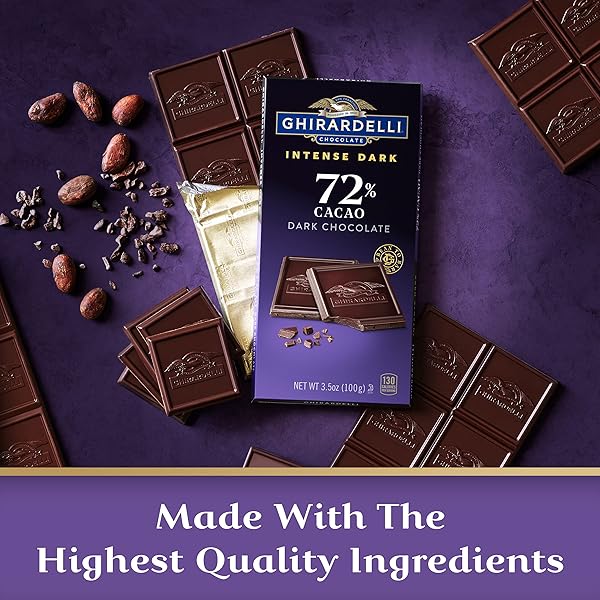 GHIRARDELLI INTENSE DARK CHOCOLATE BAR, 72% CACAO, 3.5 OZ BAR