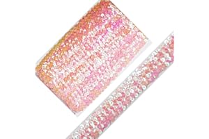 VOOMOLOVE Length10 Yards，Wide 30mm/1.1 inch Elastic Sequin Ribbon Trim for Sewing Dress Dance Costumes Headband （Pink）