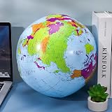 RosewineC Inflatable World Globe 38cm Educational Geography for School view 4