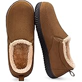 RockDove Men's Closed-Back Memory Foam Slippers with Plush Lining Faux Suede Non-Slip Sole