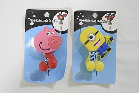 Shoppertize Toothbrush Holder Minion Peppapig Cartoon Toothbrush