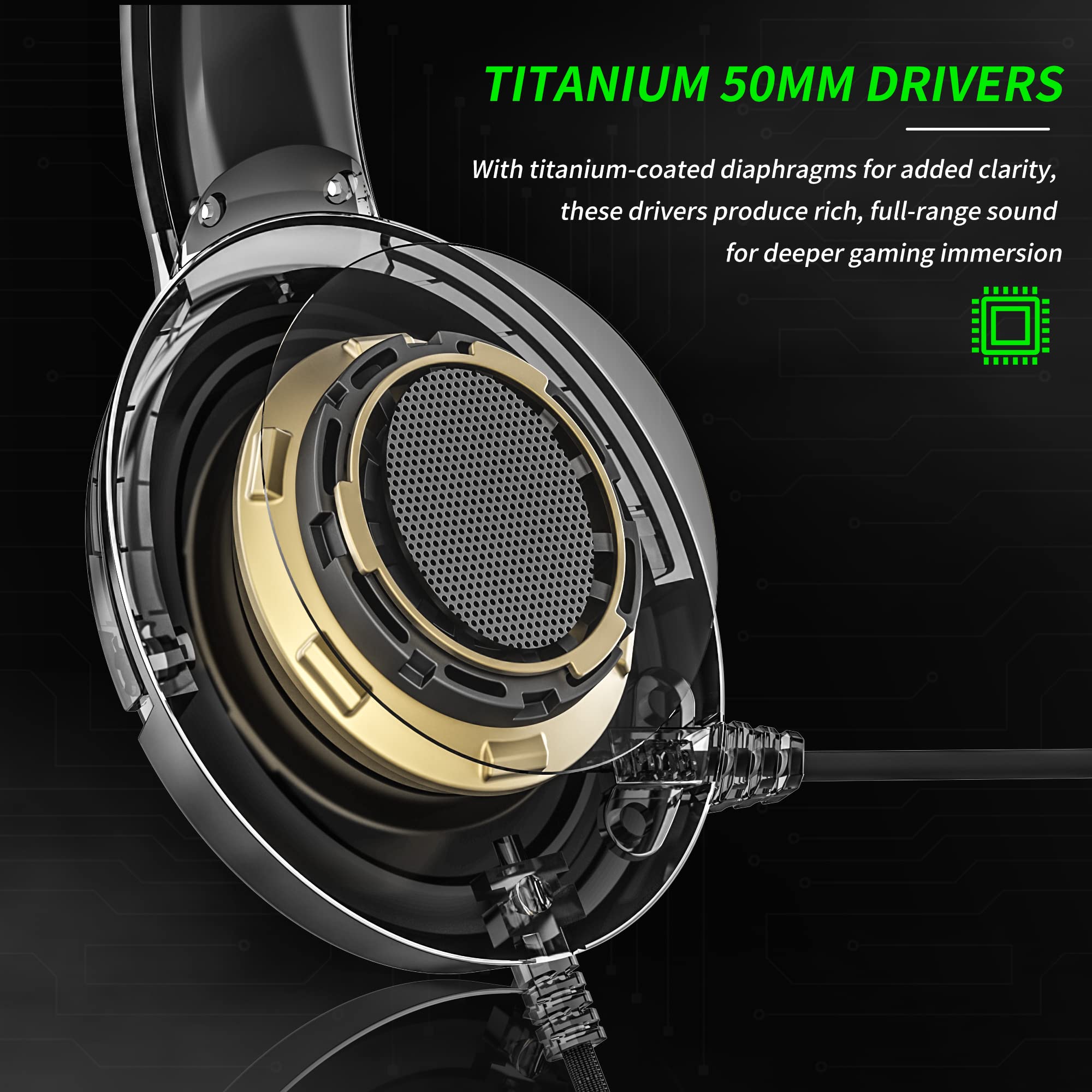 BINNUNE Gaming Headset with Mic for Xbox Series X|S Xbox 1 PS4 PS5 PC NS, Wired Audifonos Gamer Headphones with Microphone for Xbox 1 PS 4|5