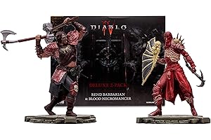 McFarlane Toys - Diablo IV Rend Barbarian and Blood Necromancer 2pk Gold Label 1:12 Scale Posed Figures, Gold Label, Amazon Exclusive