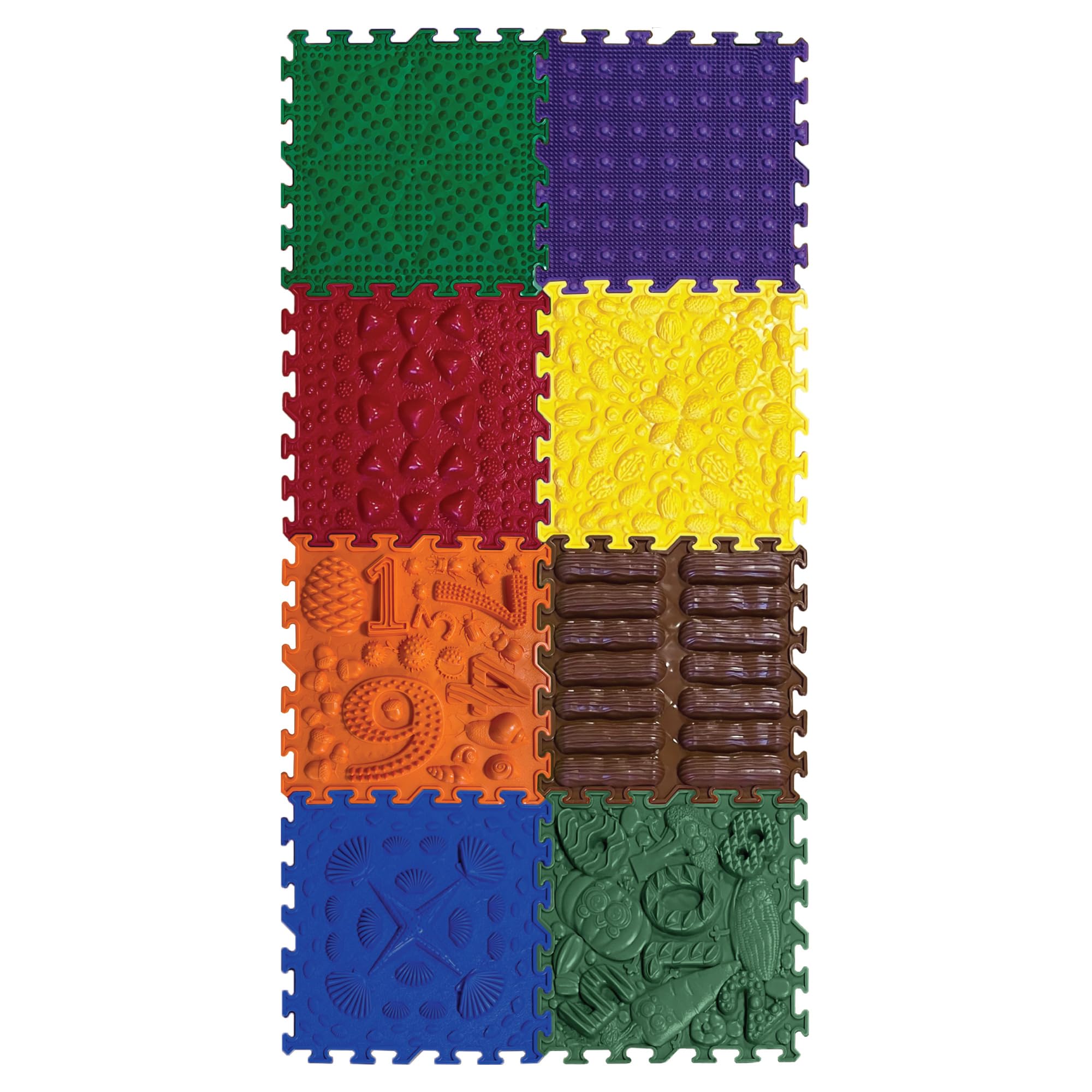 ORTO NATURE Massage Puzzle Floor Mats - Orthopedic Game Mat for Kids, Sensory Play, Interlocking Floor Tiles, Childrens Play Mats, Game Mat Set (Happy Path)