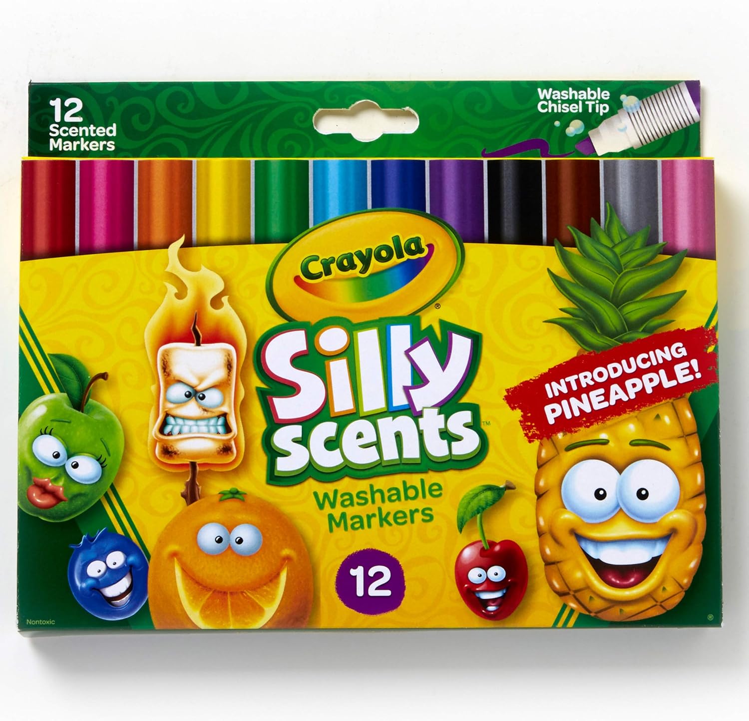 Crayola Silly Scents Scented Markers, Washable Markers, Boys & Girls Stocking Stuffers, 12 Count: Office Products