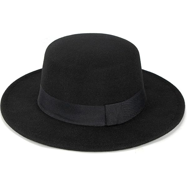 Pork Pie Hat for Men Women Short Brim Fedora Flat Hat Wool  display picture 1