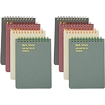 Amazon.com : Yansanido Top Bound Spiral Notebook, 8 Pcs 4 Color A6 