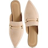 Alicegana Mules for Women Dressy Flats: Comfortable Pointed Toe Slingback Flats Business Casual Slip On Shoes Backless Loafers
