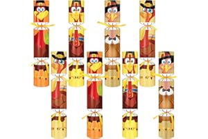 Malhaii 8 Pack Thanksgiving Cr ac k ers No Snap with Prizes for Adults Kids Fall Party Favors Decorations Thanksgiving Table Favors Fall Festival Turkey Holiday Pop p ers Friendsgiving Party Gifts