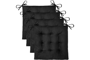 OVOV 4 Pack Chair Cushions for Dining Chairs Comfortable Seat Cushions for Kitchen Desk Chairs Velvet Chair Pads with Ties (1