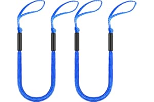 SCGFPOE 4ft Bungee Dock Lines for Boat, Dock Mooring Ropes (Blue, 4ft no Hook)