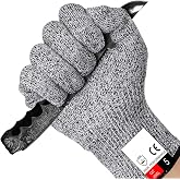 SZYIKUER Cut Resistant Gloves Food Grade Level 5 Hand Protection,Kitchen Cut Gloves (X-Small)
