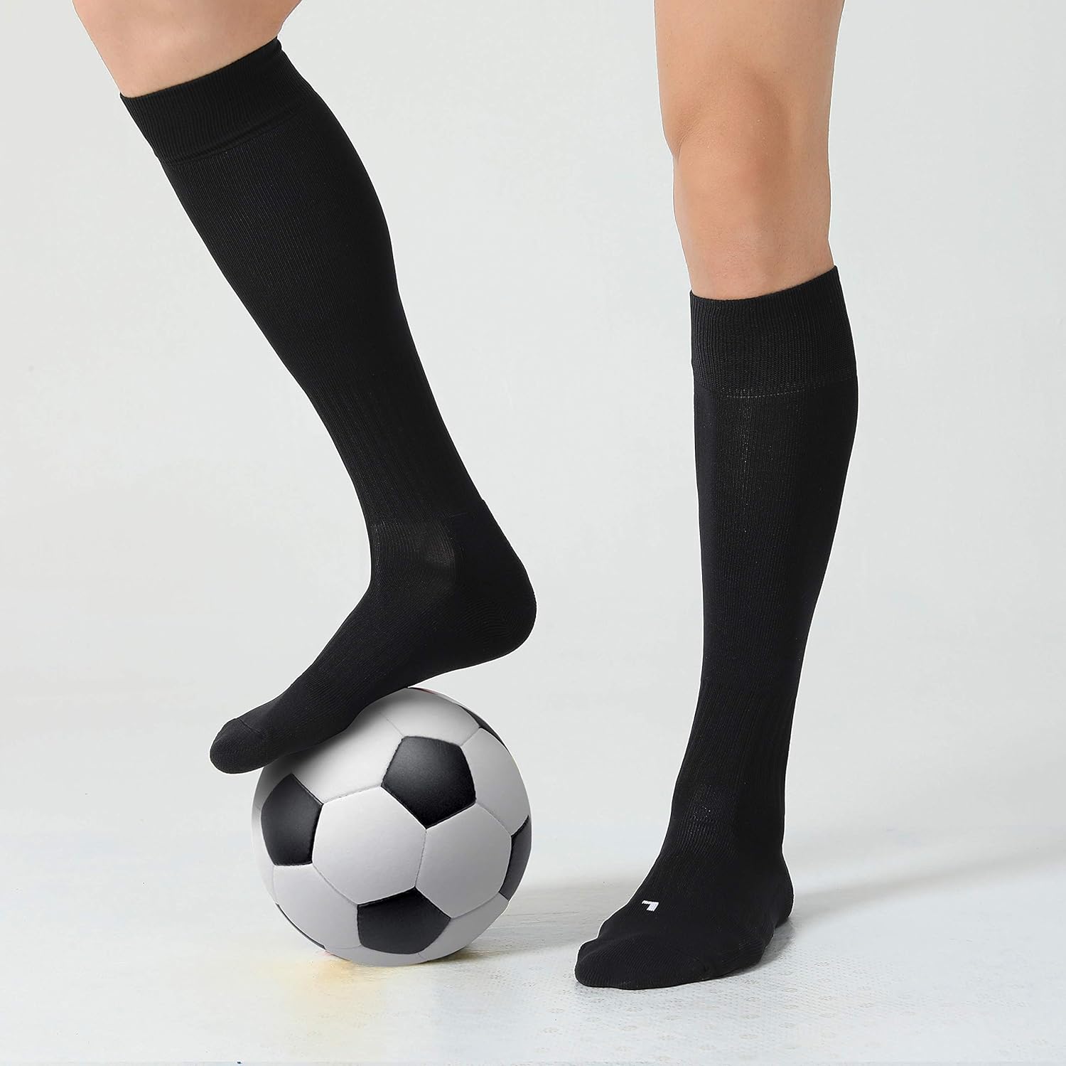 CelerSport 2 Pack / 3 Pack Soccer Socks for Youth Kids Adult Over-The-Calf Socks with Cushion: Clothing