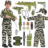 MGparty Halloween Costume for kids, Soldier Costumes for Boys Kids with Toy Accessories for Halloween Role Play Ages 3-12