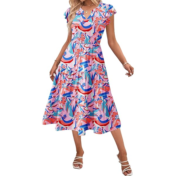 Maggy London Women's Keyhole WRAP MIDI Dress, Navy/Rust