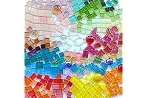 AONUOAO 1.1LB Assorted Colors Irregular Crystal Glass Mosaic Tiles for Crafts Bulk, Mosaic Making, Decoration, and More