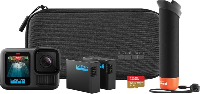 GoPro HERO13 Black Accessory Bundle with Handler, 2 Enduro Batteries, 64GB Card