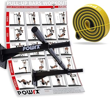 POWRX Juego de Barra de dominadas con Entrenamiento + Bolsa de ...