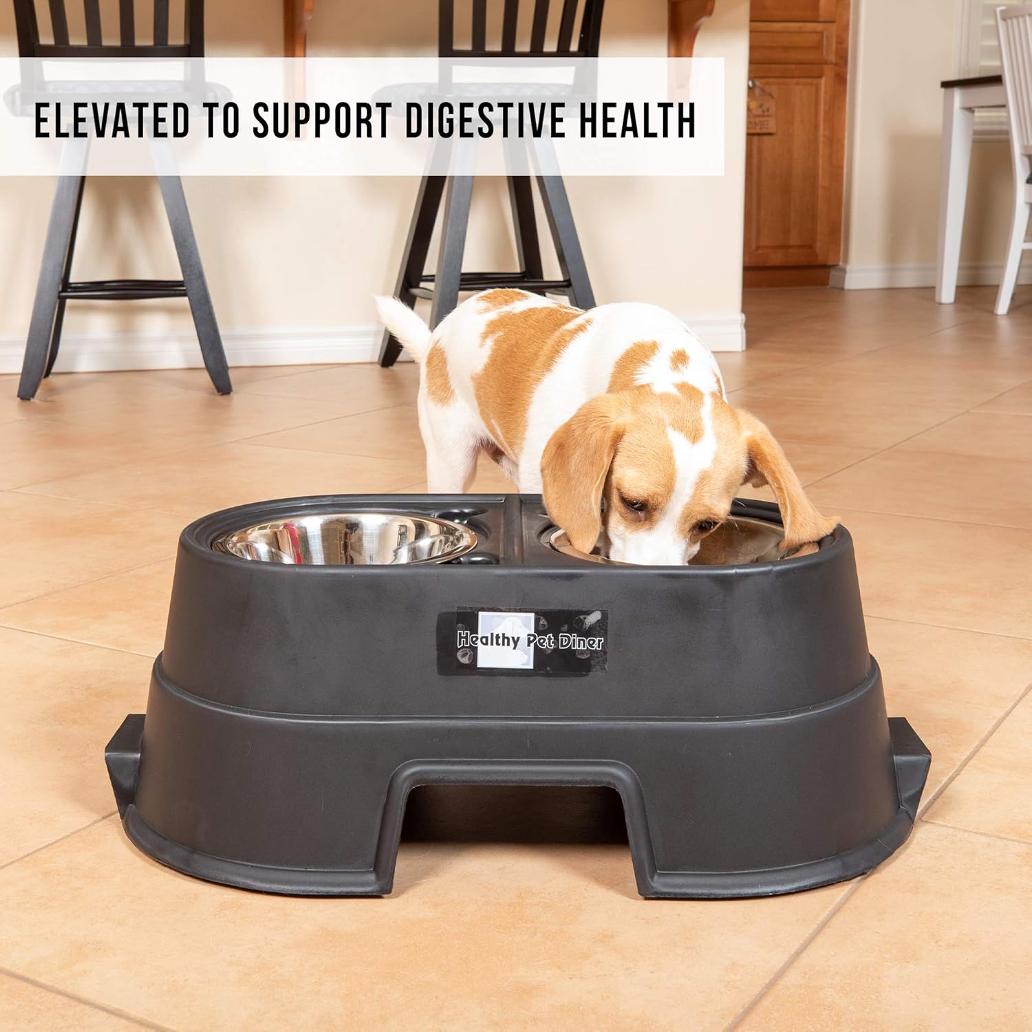 Pet Supplies : OurPets Comfort Diner Elevated Dog Food Dish (Raised Dog Bowls Available in 4 inches, 8 inches and 12 inches for Large Dogs, Medium Dogs and Small Dogs), 8-inch : Raised Pet Bowls : 