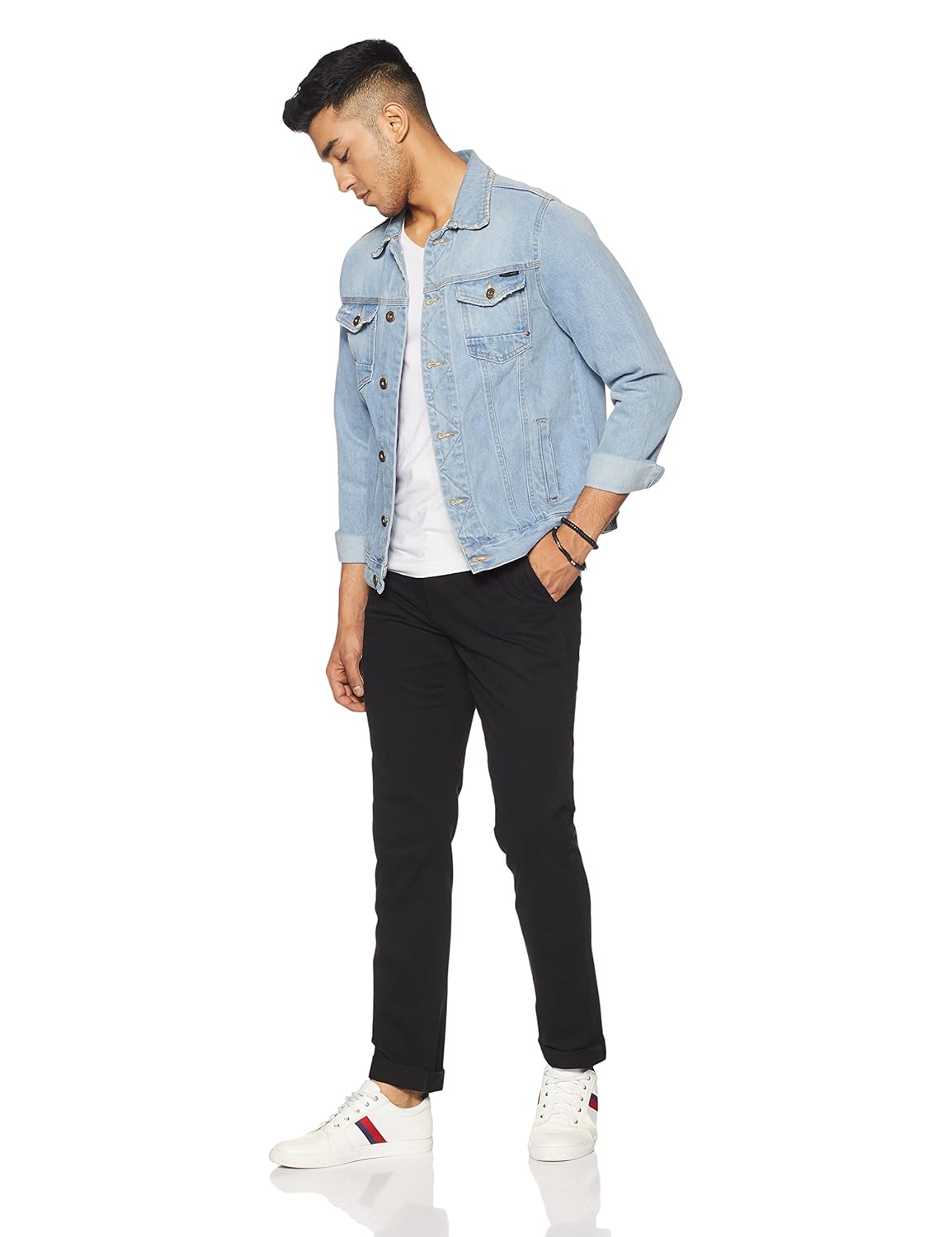 arrow sports men's straight fit casual trousers