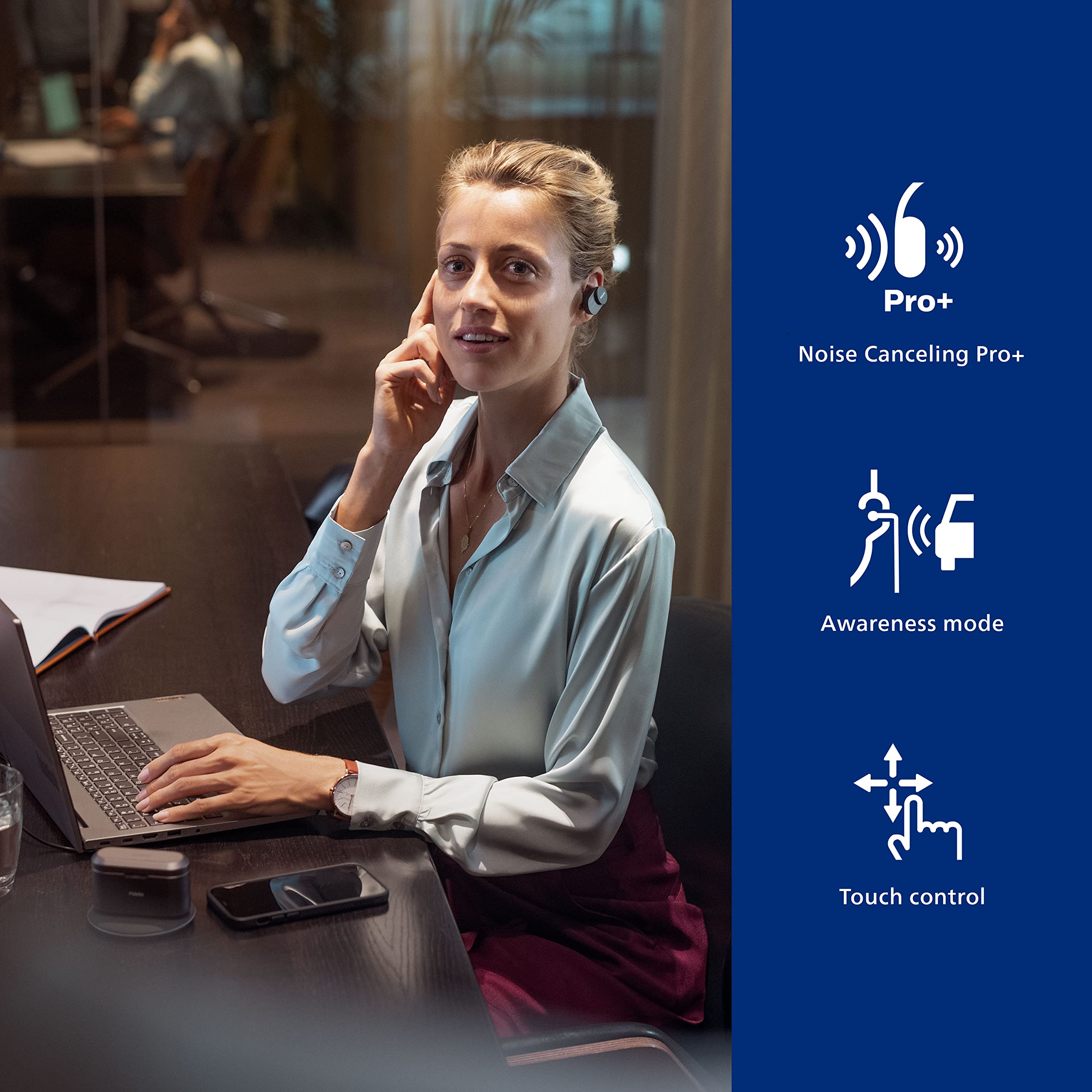 PHILIPS Fidelio T1 True Wireless Headphones with Active Noise Canceling Pro+, Audiophile Quality, Black