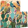 Desert Bird Puzzles for Adults 1000 Pieces, Cactus Flower Succulent Plant Puzzles, Birds Themed Jigsaw Puzzles Nature Botanical