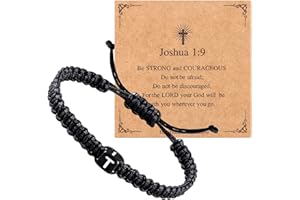 Purdvro Handmade Letter Initial Bracelets A M K for Women Men Teens Cross Bracelet Black Rope Braided Jewelry Jesus Christian Bracelets Gift