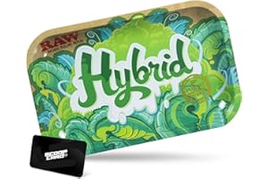 RAW Metal Rolling Tray ' Hybrid ' Edition | Size Small | Perfect Rolling Station with Smooth Rounded Edges Easy Maintenance Trippy and Stylish Design